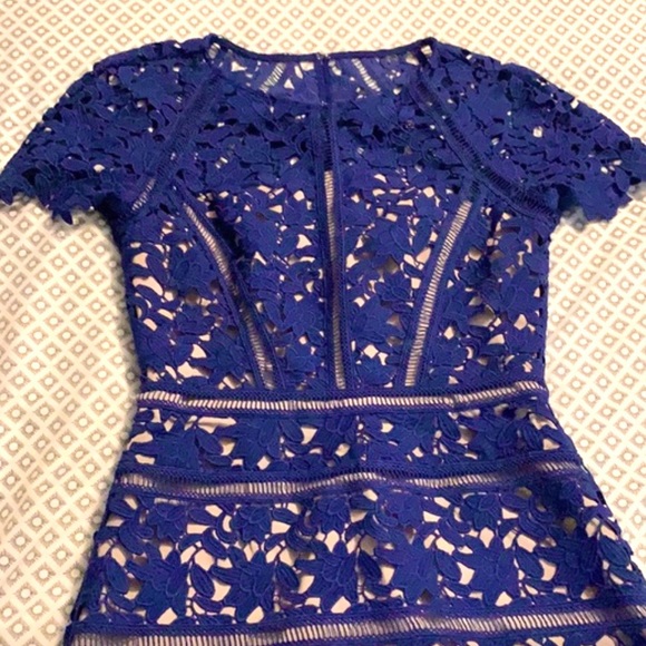 Reiss Orchid Lace Cocktail Dress in Sapphire - Picture 5 of 7